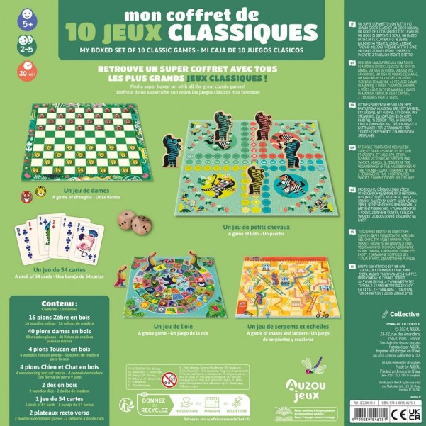 Classic Games - My Boxed Set of 10 Classic Games - Auzou