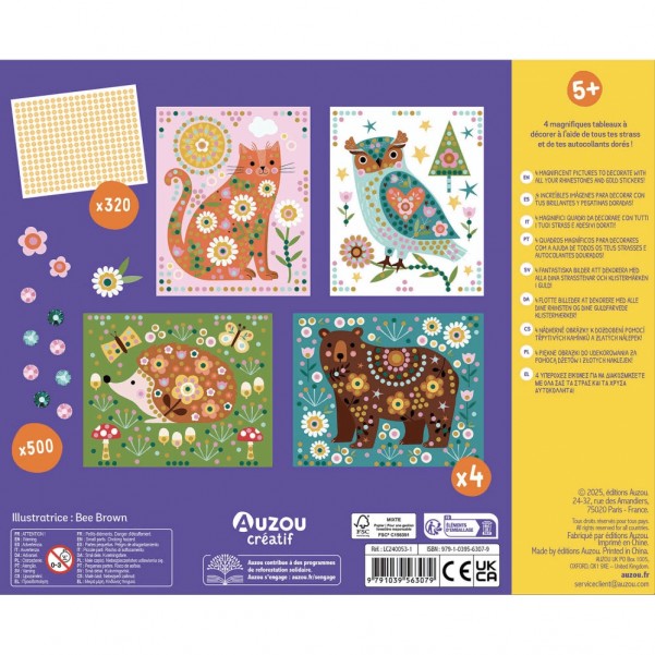 My Artistic Kit - My Animals in Rhinestones - Auzou (5+)