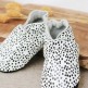 Baby Dutch- Παπουτσάκια Αγκαλιάς- Polka Dots White-Black- Δέρμα