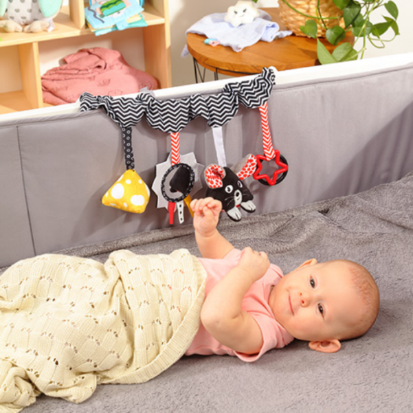 BabyOno- Κρεμαστό παιχνίδι δραστηριοτήτων για καρότσι και κούνια-Cheese & Skip