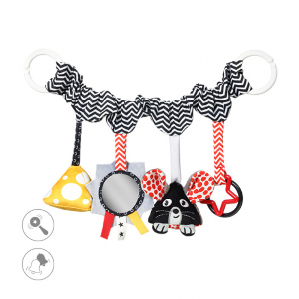 BabyOno- Κρεμαστό παιχνίδι δραστηριοτήτων για καρότσι και κούνια-Cheese & Skip