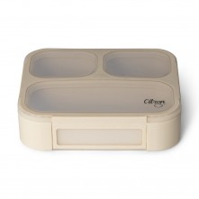 Microwavable Lunchbox with Fork and Spoon - Beige - Citron