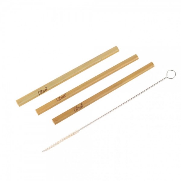Bamboo Straws Set of 3- Citron