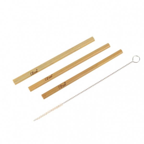 Bamboo Straws Set of 3- Citron