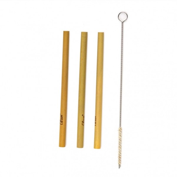 Bamboo Straws Set of 3- Citron