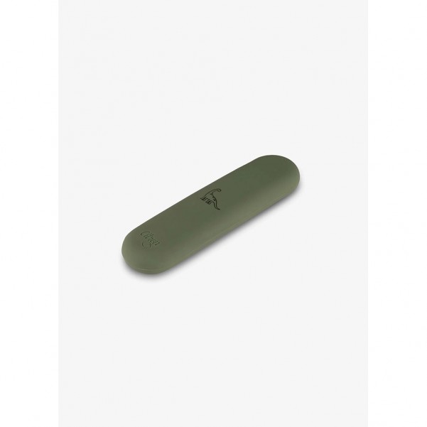 Stainless Steel Cutlery Set With Silicon Case - Dino Green - Citron