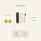 Stainless Steel Cutlery Set With Silicon Case - Dino Green - Citron