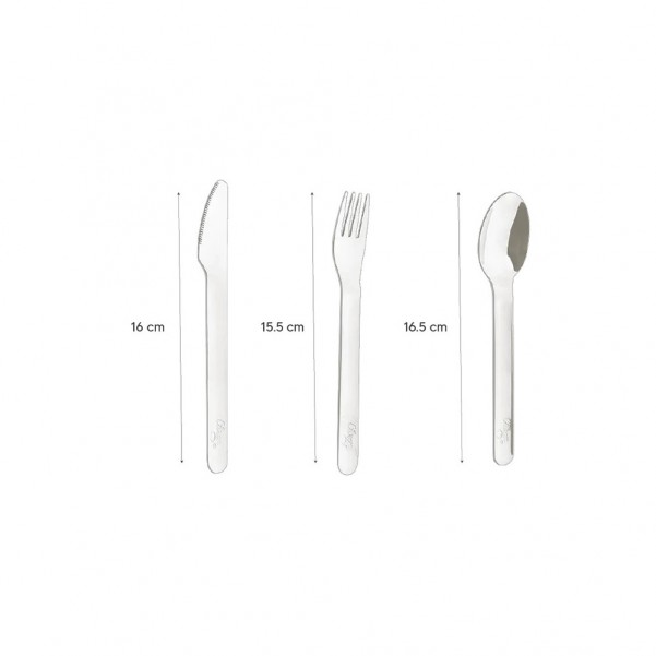 Stainless Steel Cutlery Set With Silicon Case - Dino Green - Citron