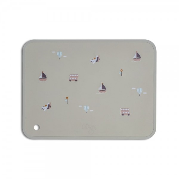 Silicone Placemat Rectangle - Vehicles - Citron