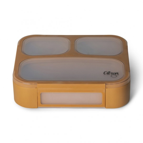 Microwavable Lunchbox with Fork and Spoon - Caramel - Citron