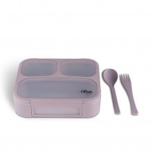 Microwavable Lunchbox with Fork and Spoon - Purple - citron