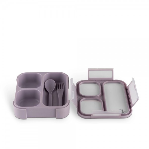 Microwavable Lunchbox with Fork and Spoon - Purple - citron