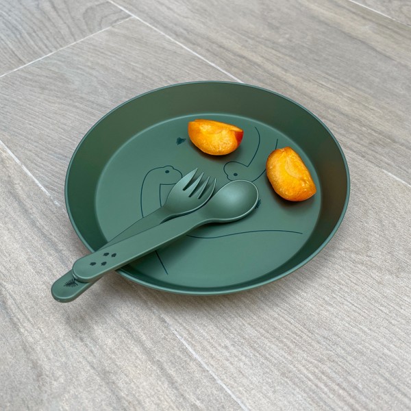 Bio Based Tableware Set - Dino Green - Citron