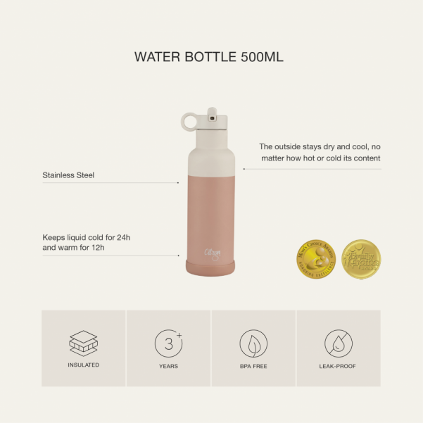 Water Bottle 500 ml - Olive Green - Citron