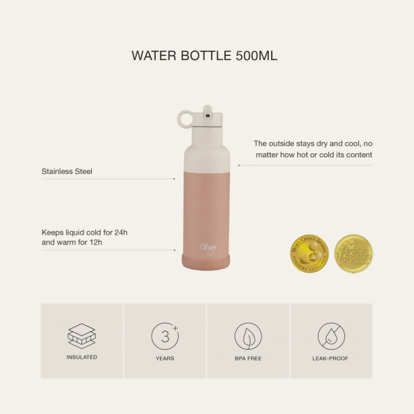 Water Bottle 500 ml - Blush Pink - Citron