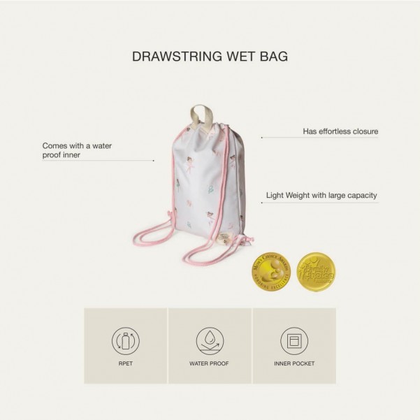 Drawstring Wet Bag - Mermaid - Citron