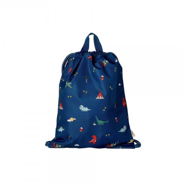 Drawstring Wet Bag - Blue Dino - Citron
