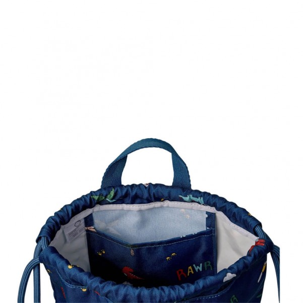 Drawstring Wet Bag - Blue Dino - Citron