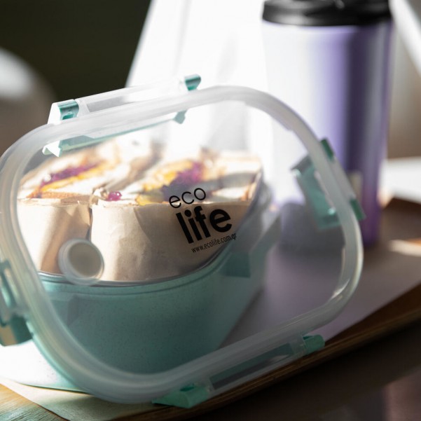 Φαγητοδοχείο 900ml - με χώρισμα Light Green- Ecolife