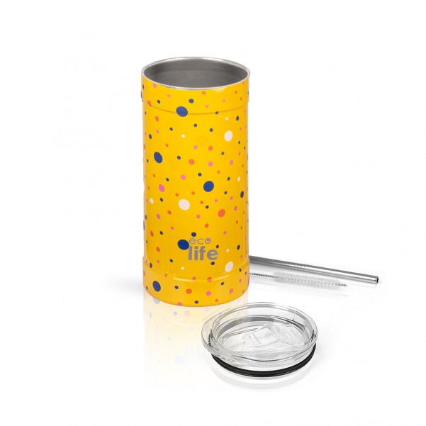 Coffee Thermos - Dots In Yellow 500ml - Ecolife