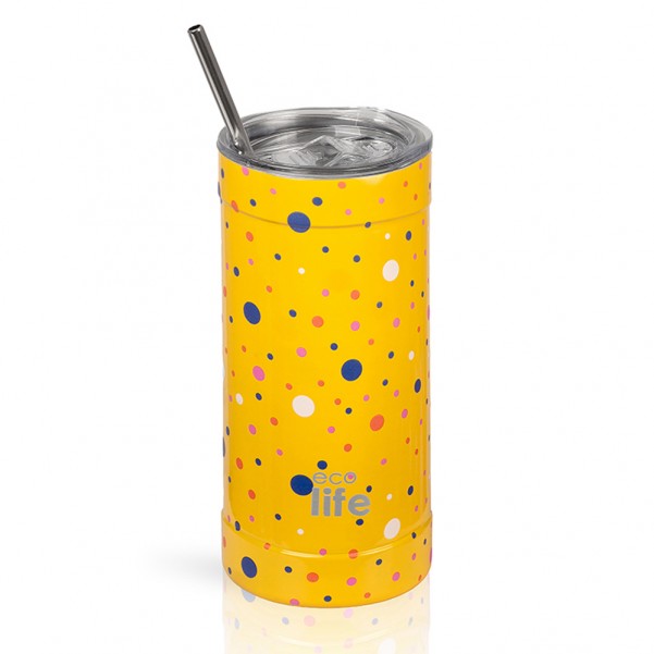 Coffee Thermos - Dots In Yellow 500ml - Ecolife