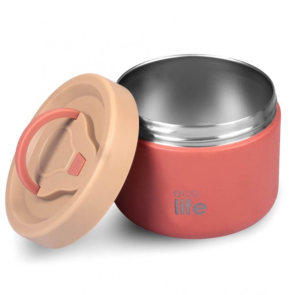 Στρογγυλό Θερμός Φαγητού 650ml - Ροζ - EcoLife