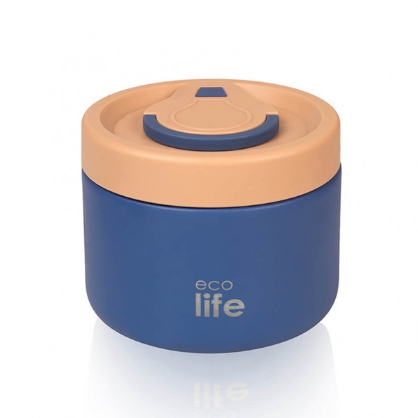 Στρογγυλό Θερμός Φαγητού 650ml - Μπλέ - EcoLife