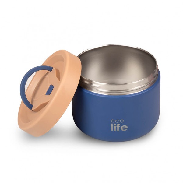 Στρογγυλό Θερμός Φαγητού 650ml - Μπλέ - EcoLife
