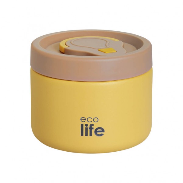 Στρογγυλό Θερμός Φαγητού 650ml - Κίτρινο - EcoLife