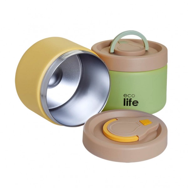 Στρογγυλό Θερμός Φαγητού 650ml - Κίτρινο - EcoLife