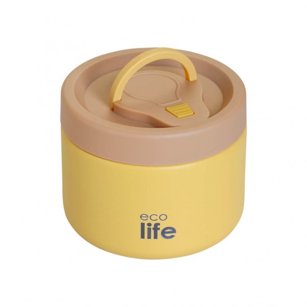 Στρογγυλό Θερμός Φαγητού 650ml - Κίτρινο - EcoLife