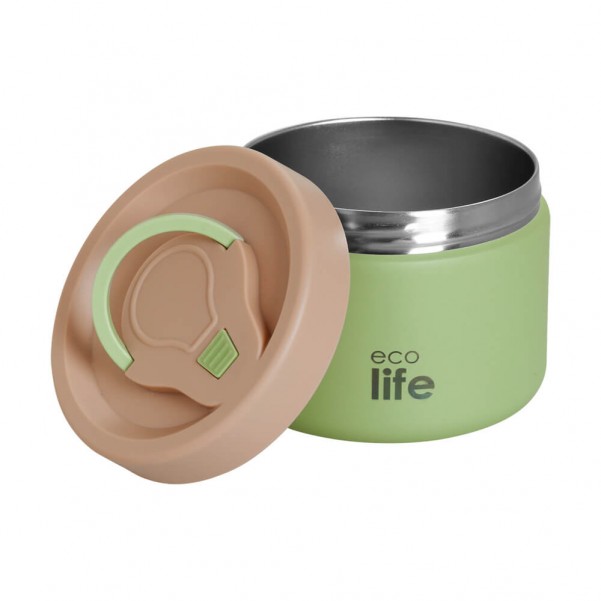 Στρογγυλό Θερμός Φαγητού 650ml - Πράσινο - EcoLife