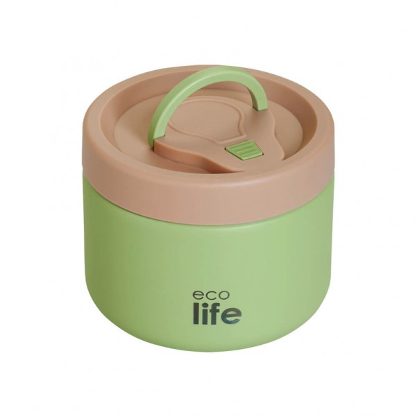 Στρογγυλό Θερμός Φαγητού 650ml - Πράσινο - EcoLife