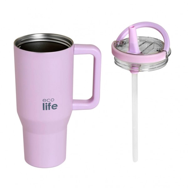 Tumbler - Light Lilac 900ml (2Handles Lid) - Ecolife