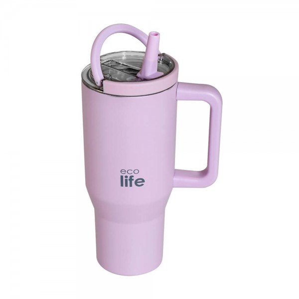 Tumbler - Light Lilac 900ml (2Handles Lid) - Ecolife