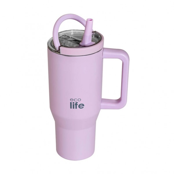 Tumbler - Light Lilac 900ml (2Handles Lid) - Ecolife
