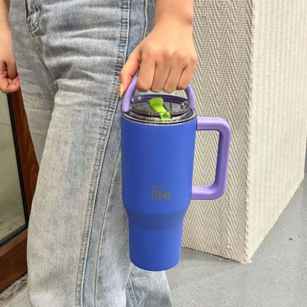 Tumbler - Blue Purple 900ml (2Handles Lid) - Ecolife