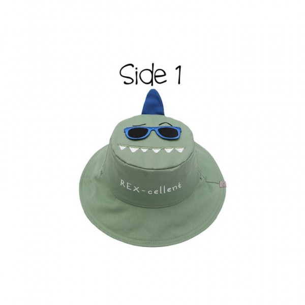 FlapJackKids- Καπέλο Διπλής Όψης UPF 50+ (Cotton) Dino/Surf