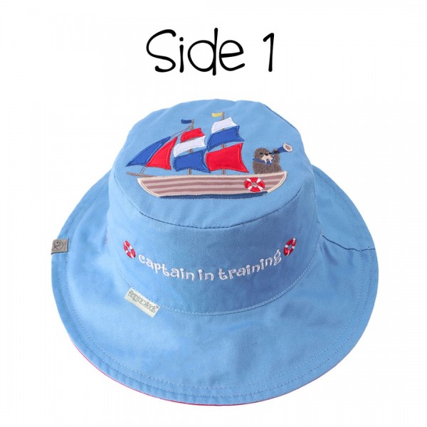 FlapJackKids- Καπέλο Διπλής Όψης UPF 50+ (Cotton) Tall Ship/Lighthouse