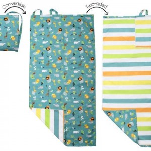 FlapJackKids- Πετσέτα Παραλίας Backpack – Green Zoo