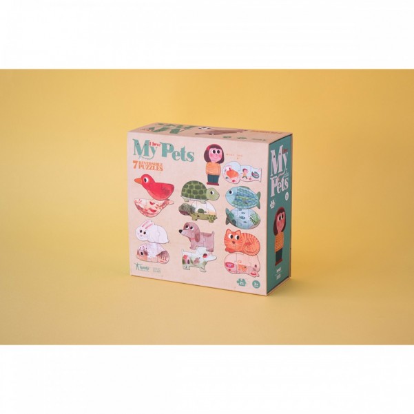 I Love My Pets - 21 pcs - Shape and Reversible Puzzle - Londji