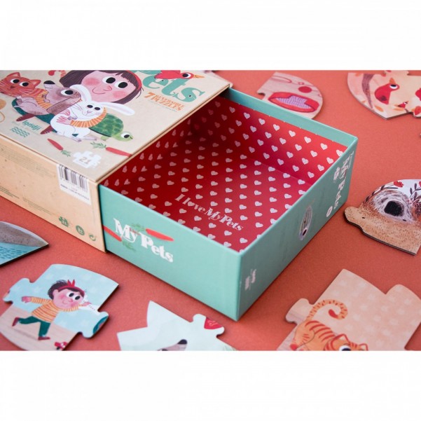 I Love My Pets - 21 pcs - Shape and Reversible Puzzle - Londji