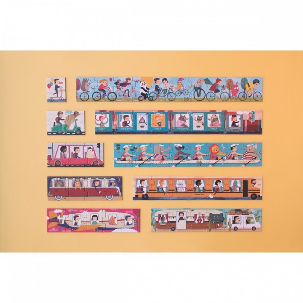 10 Travellers - 1+2+3+4 …+10 pcs - Progressive Puzzle - Londji