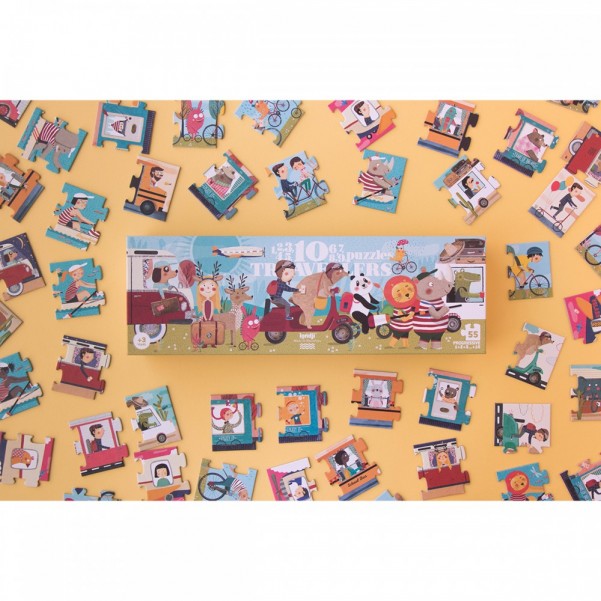 10 Travellers - 1+2+3+4 …+10 pcs - Progressive Puzzle - Londji