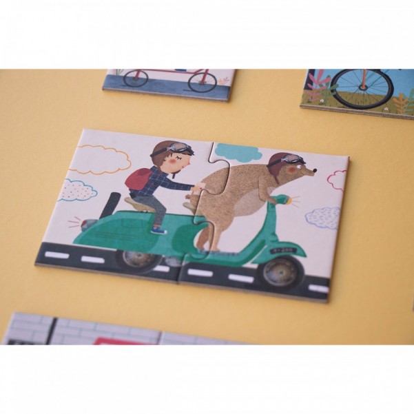 10 Travellers - 1+2+3+4 …+10 pcs - Progressive Puzzle - Londji