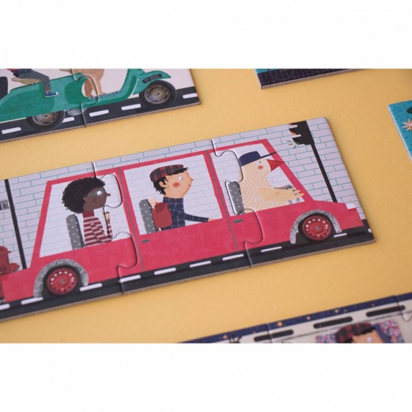 10 Travellers - 1+2+3+4 …+10 pcs - Progressive Puzzle - Londji