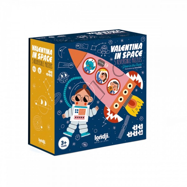 Valentina in Space - 2+3+4+5+10 pcs - Glow in the Dark Puzzle Londji