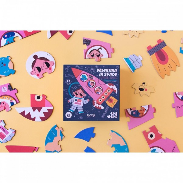 Valentina in Space - 2+3+4+5+10 pcs - Glow in the Dark Puzzle Londji