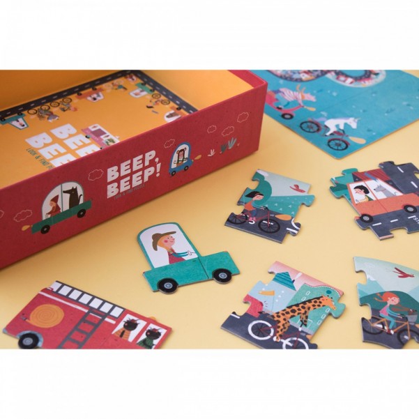 Beep Beep - 48 pcs - Look and Find Puzzle Londji