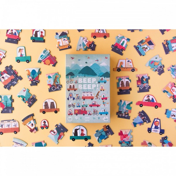 Beep Beep - 48 pcs - Look and Find Puzzle Londji
